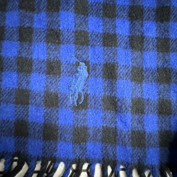 Polo Ralph Lauren lambs wool blend reversible plaid  scarf one size - Picture 4 of 5